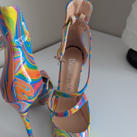 Colorful Strappy Heels by Romy - Picture 4 of 7
